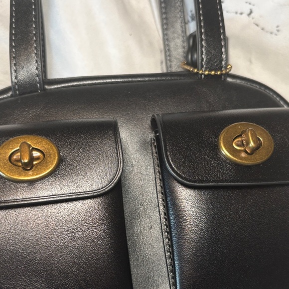 Coach Black Turn lock Bag 20 with Gold Accents - Picture 7 of 14
